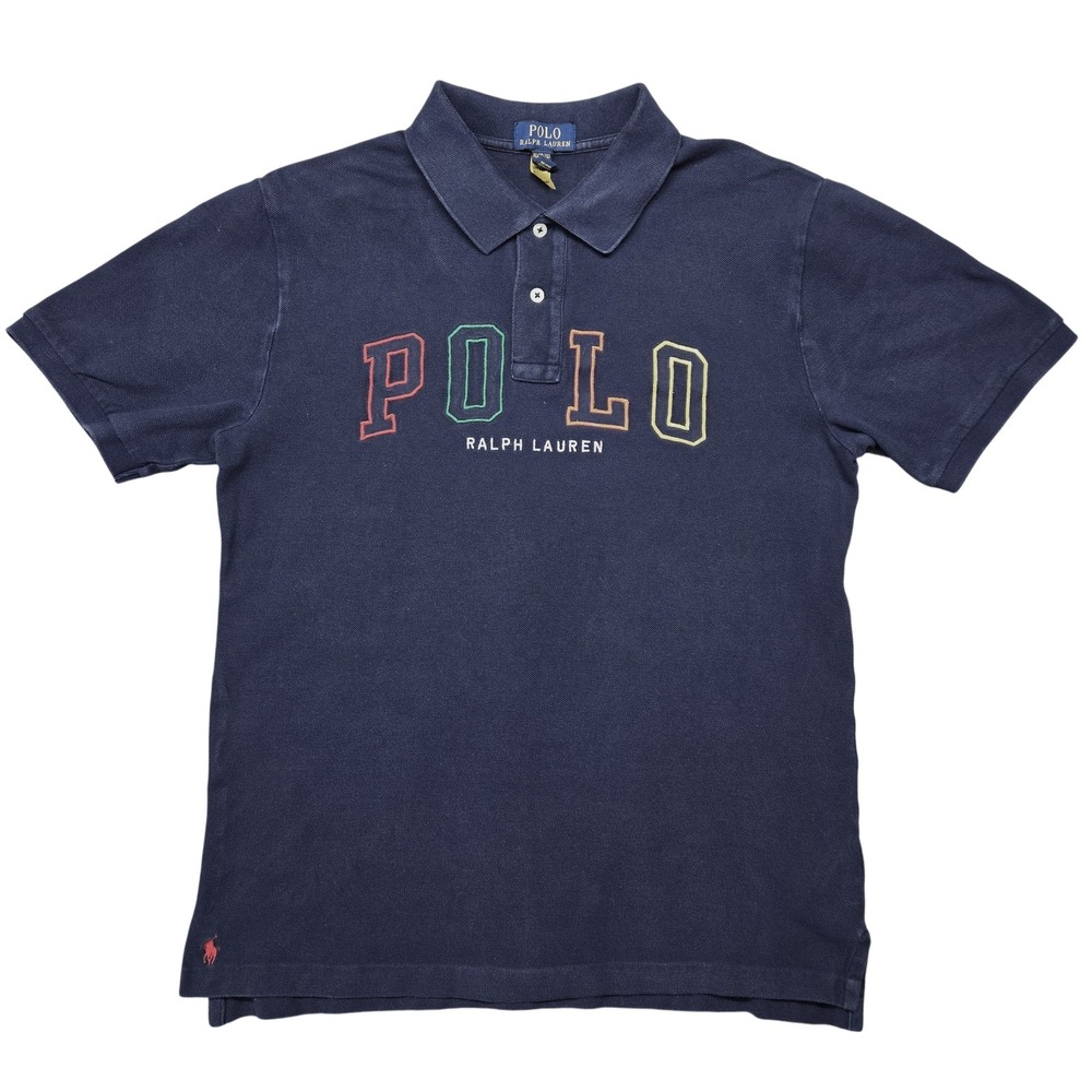 Polo Ralph Lauren Polo Shirt Kids XL (14) Blue POLO Graphic Embroidered Cotton